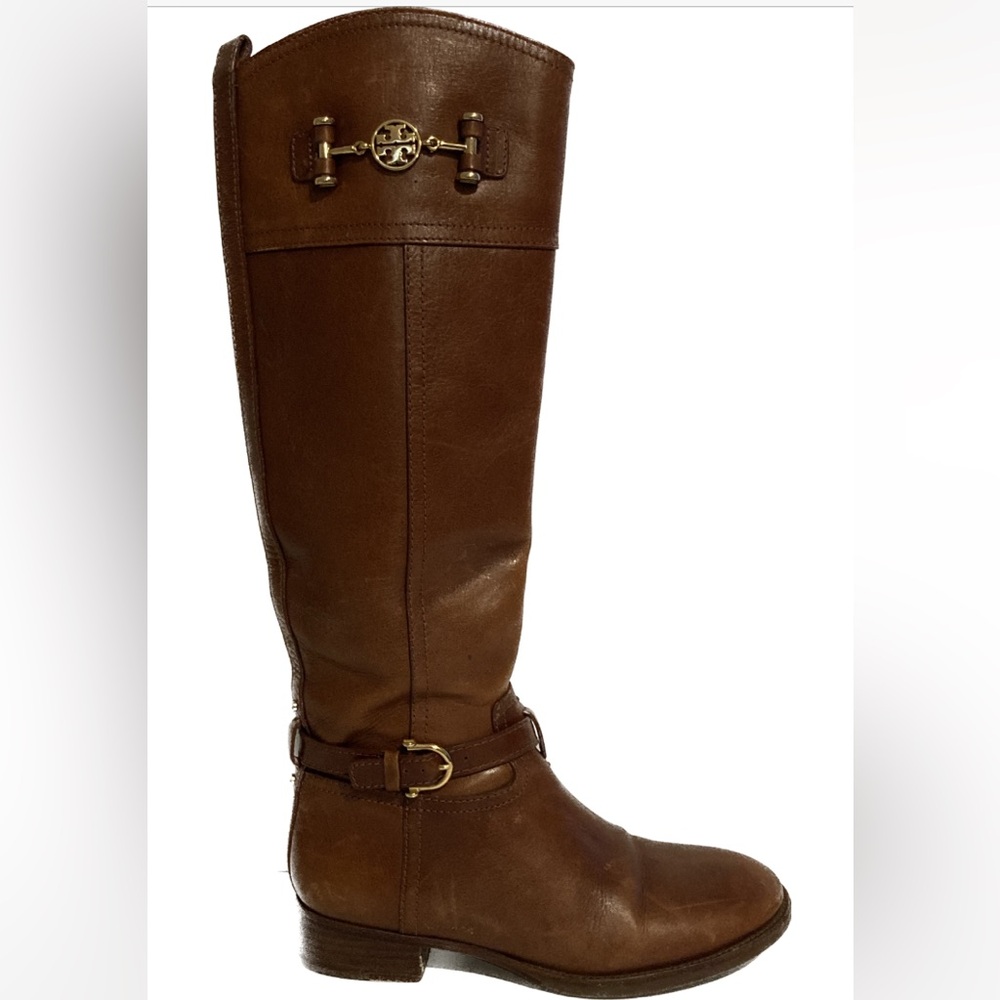 Tory Burch 'Nadine' Riding Boot in Saddle Brown